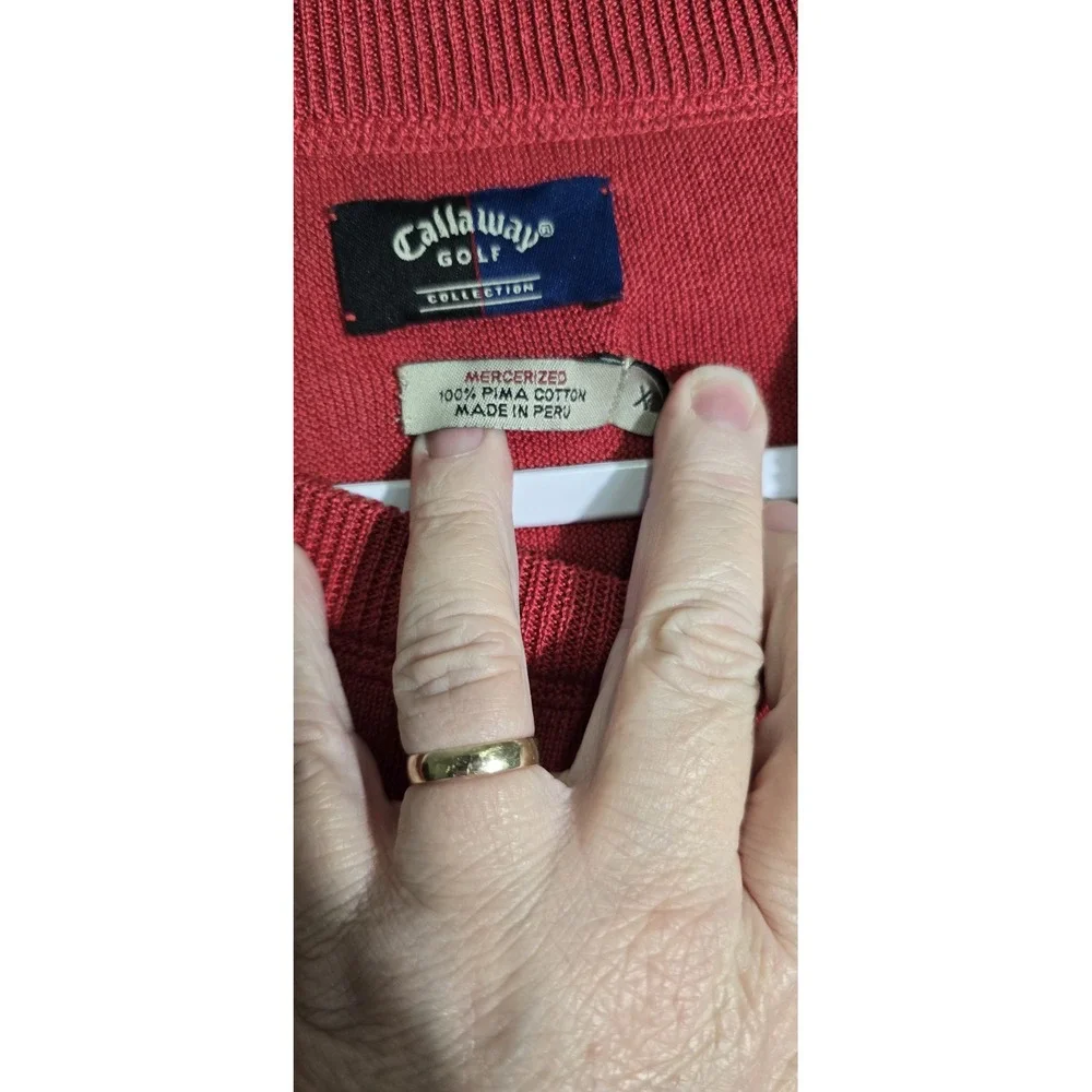 Callaway Crewneck Sweater Knit Pullover Golf Casual‎ Red Mens Extra Large NWT